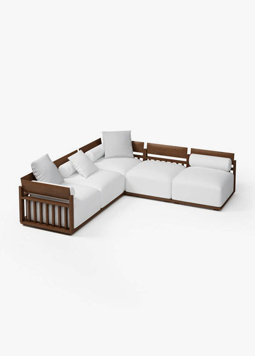 Wood Frame Sectional Sofa 3D